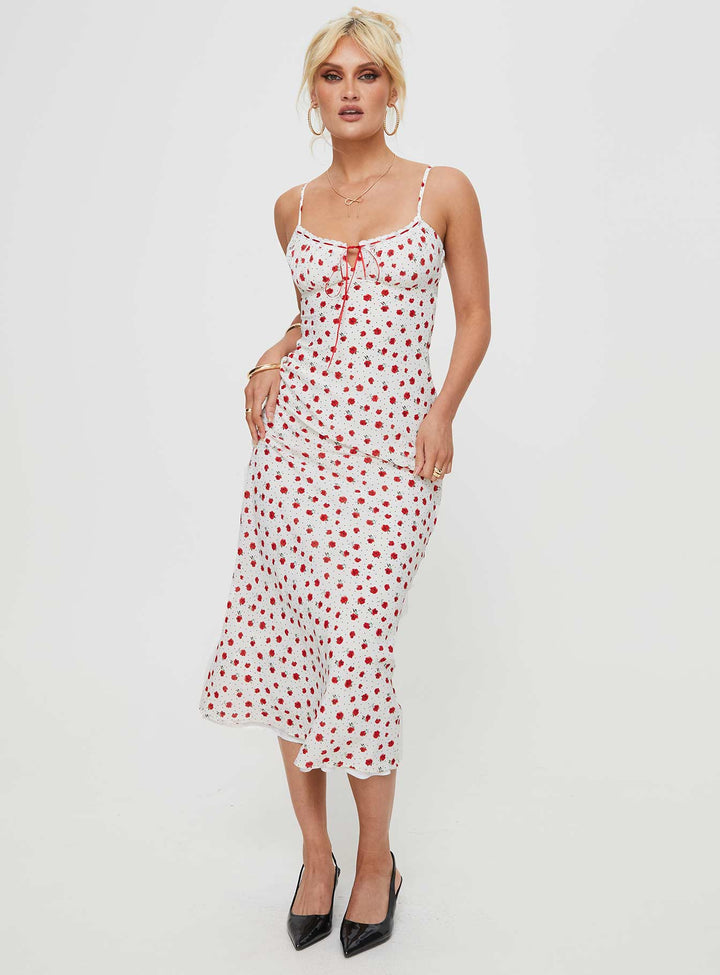 Caldwell Maxi Dress White / Red