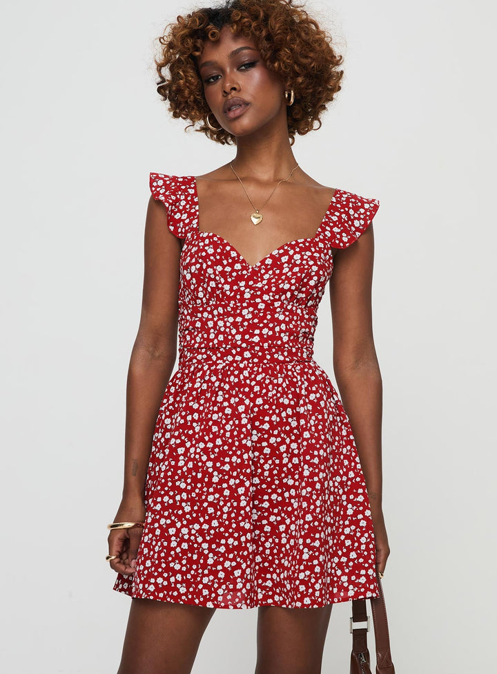 So Sweet Mini Dress  Red / Floral