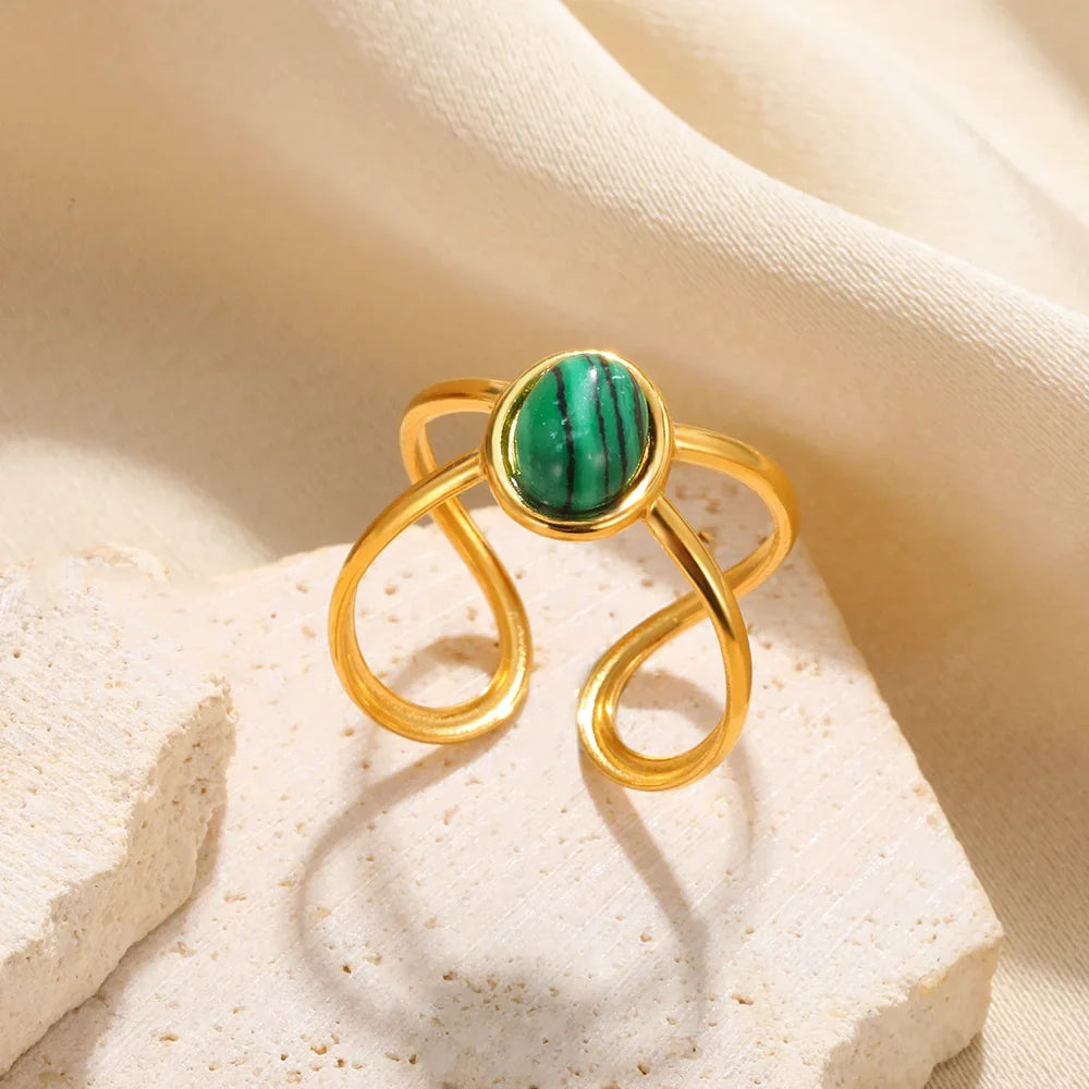 Odessa Malachite Ring Stacks (sep some of them out into diff listings)