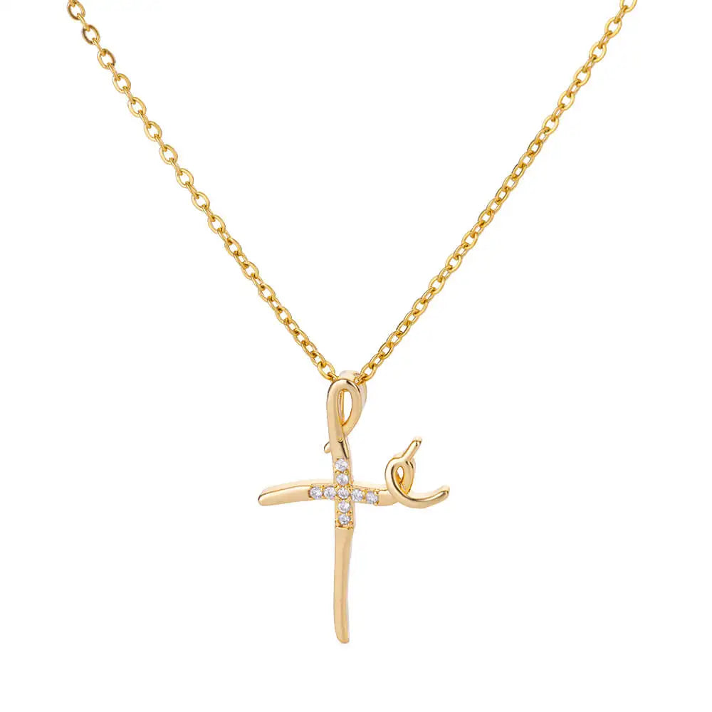 Danae Mixed Metal Cross Pendant Necklaces