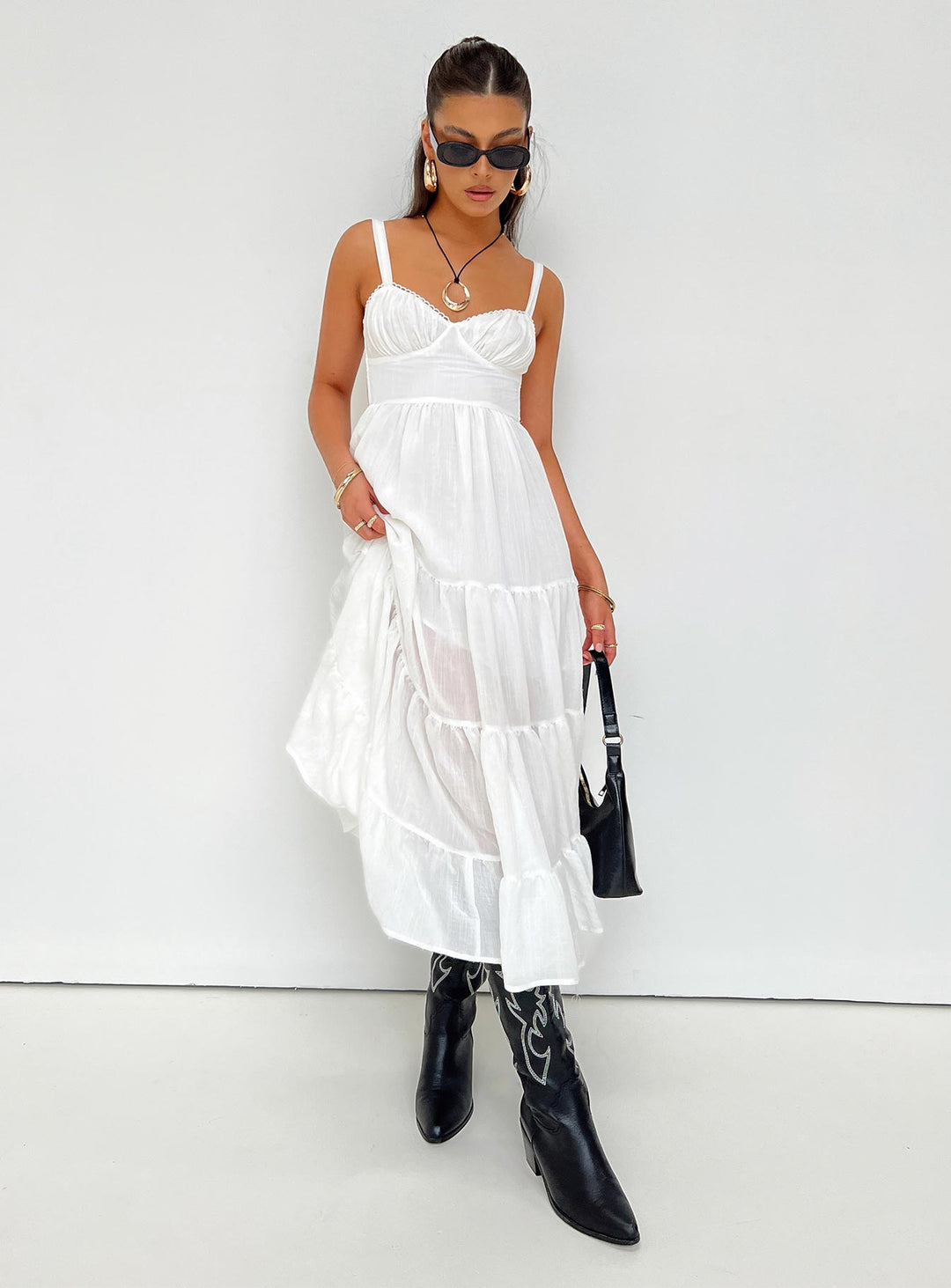 Joella Midi Dress White