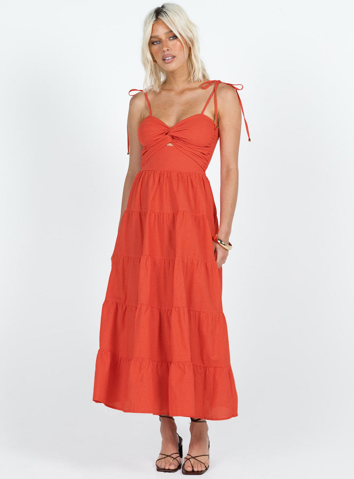 Chavez Midi Dress Red