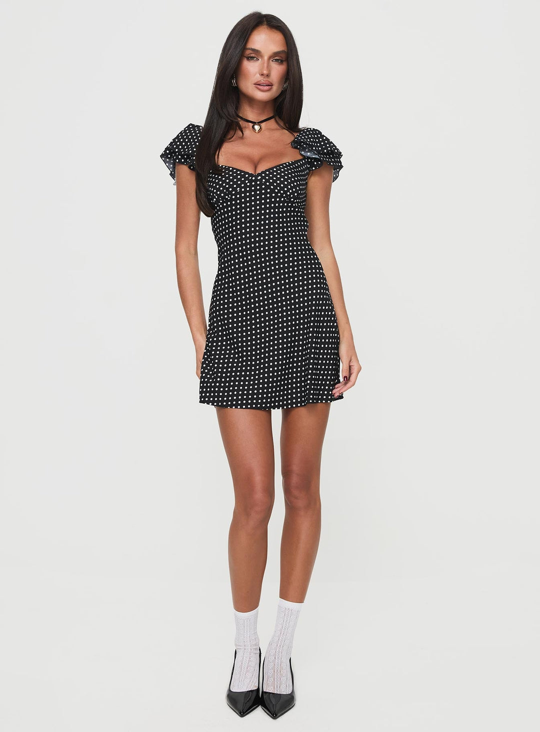 Moretti Mini Dress Black Polka Dot