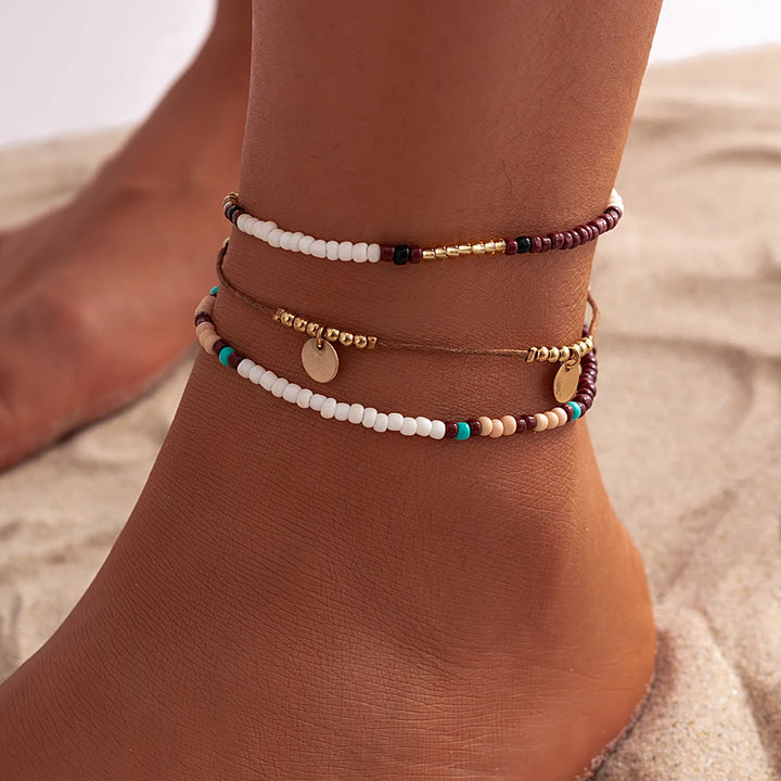 Una Rice Bead Anklets