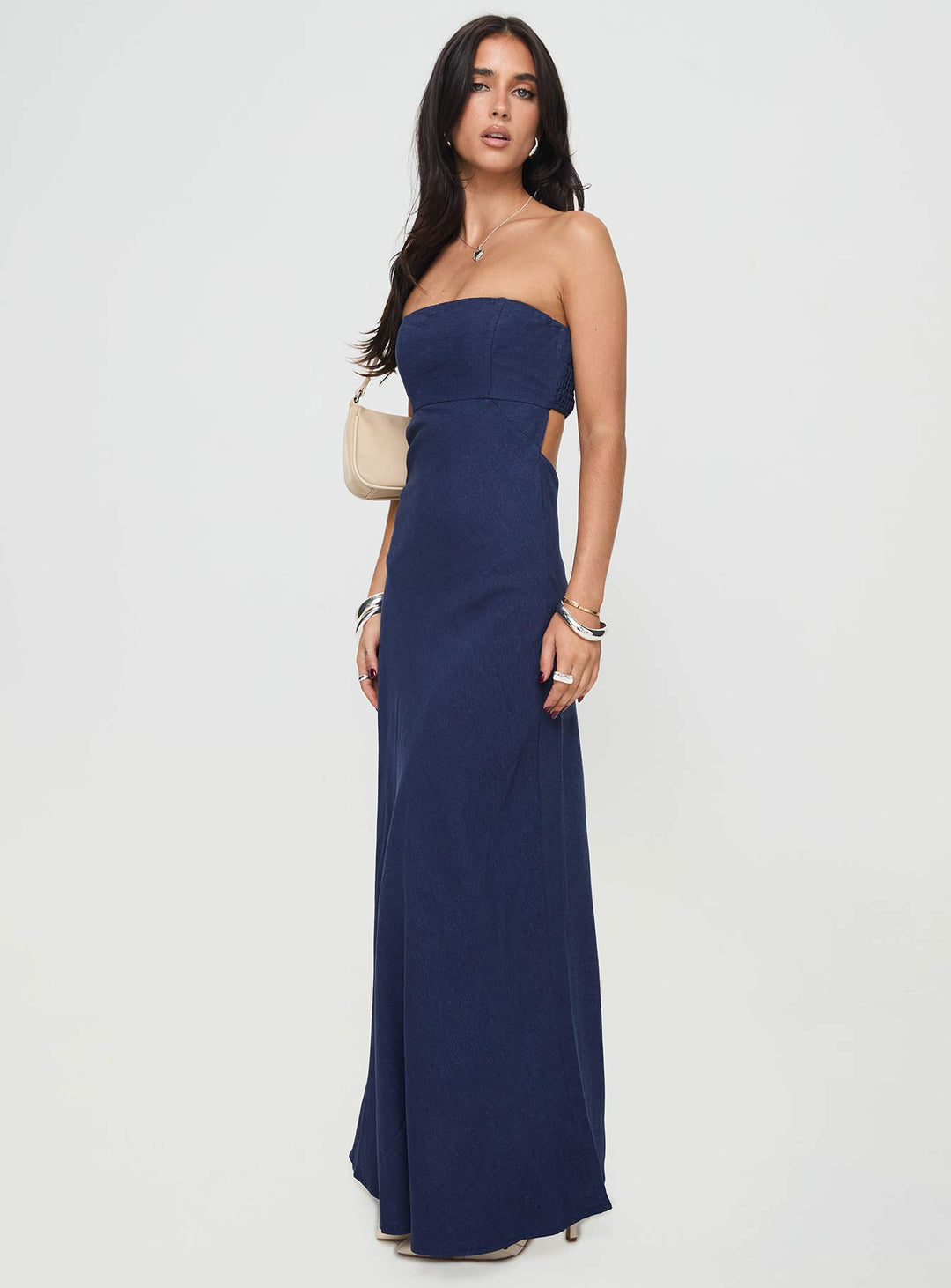 Yahir Strapless Maxi Dress Navy