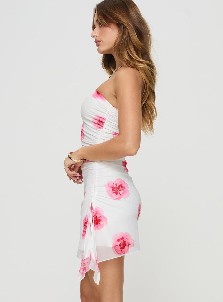 Donelli Mini Dress White / Pink Floral