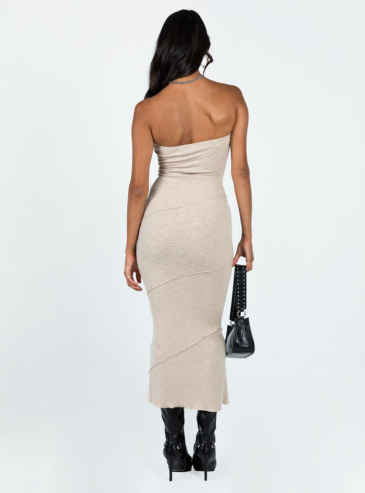 Oscar Midi Dress Beige