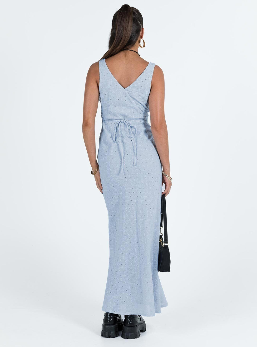 Nellie Anglaise Maxi Dress Blue