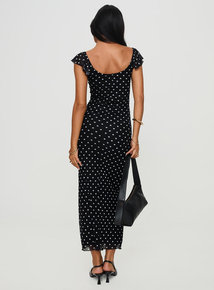 Sandberg Maxi Dress Black Polka Dot