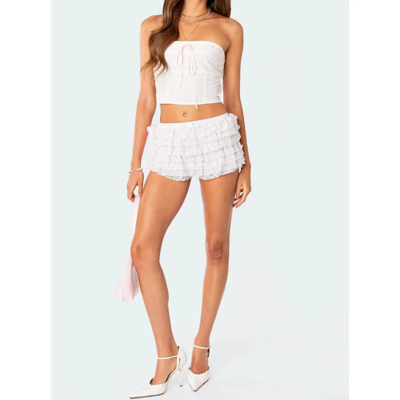 Icey Girl Coquette Ruffle Shorts