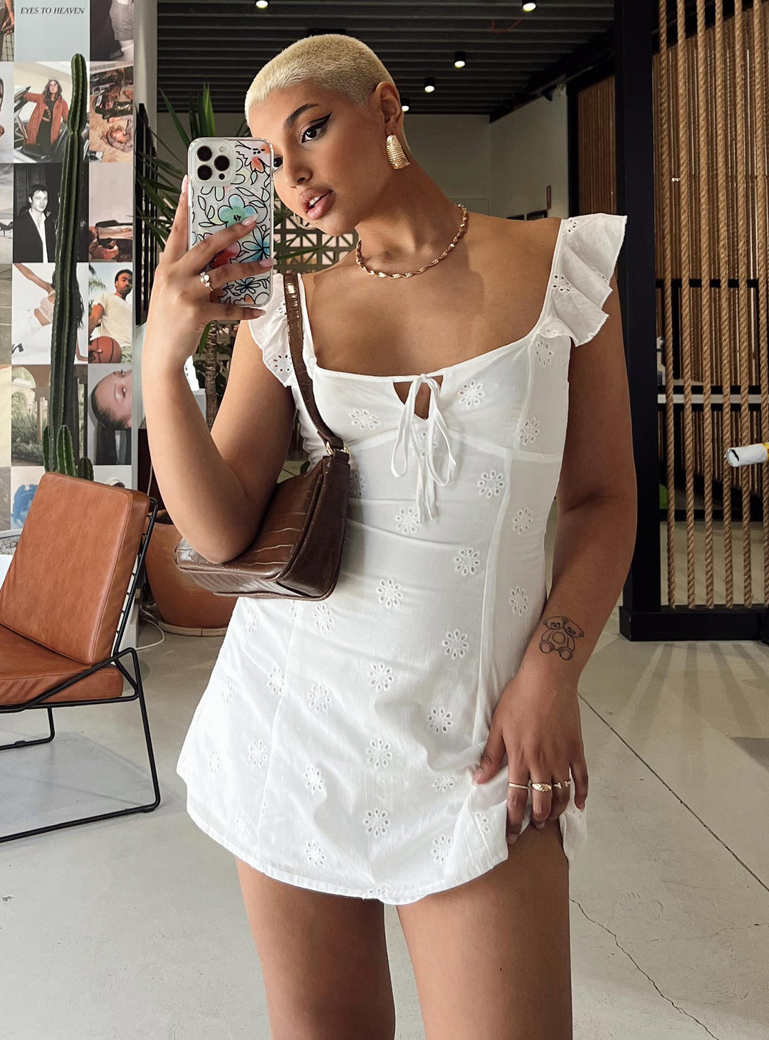 Besiana Mini Dress White Low Impact