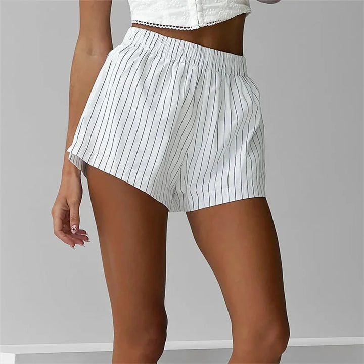 Women Y2K Stripes Boxer Shorts 2024 Summer Hot Pants Elastic Waist Loose Fit Boy Shorts Cute Lounge Sleep Shorts Jogging Bottoms