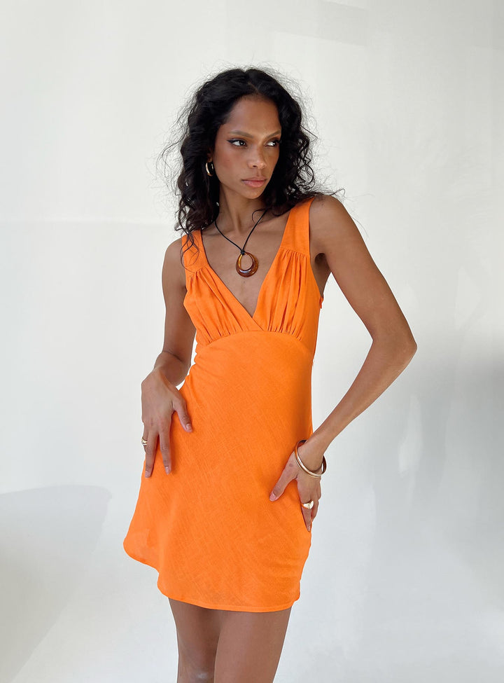 Lisha Mini Dress Orange