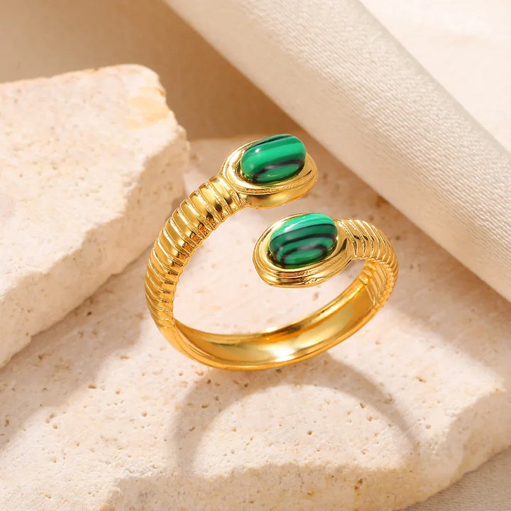 Odessa Malachite Ring Stacks (sep some of them out into diff listings)