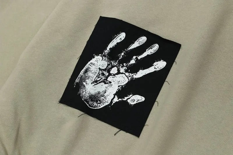 Patched Style Graphic Hoodie