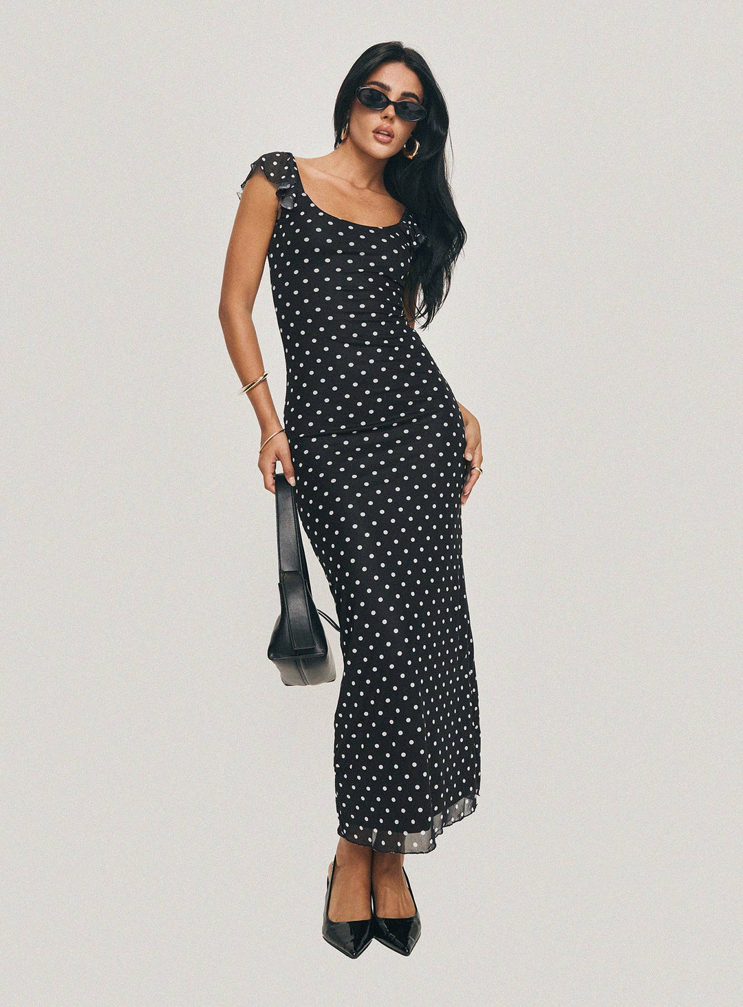 Sandberg Maxi Dress Black Polka Dot