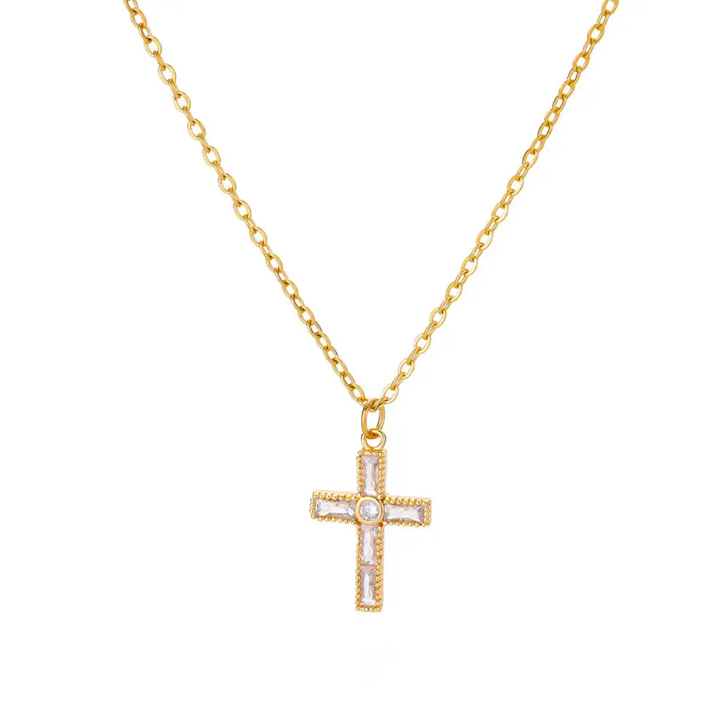 Danae Mixed Metal Cross Pendant Necklaces