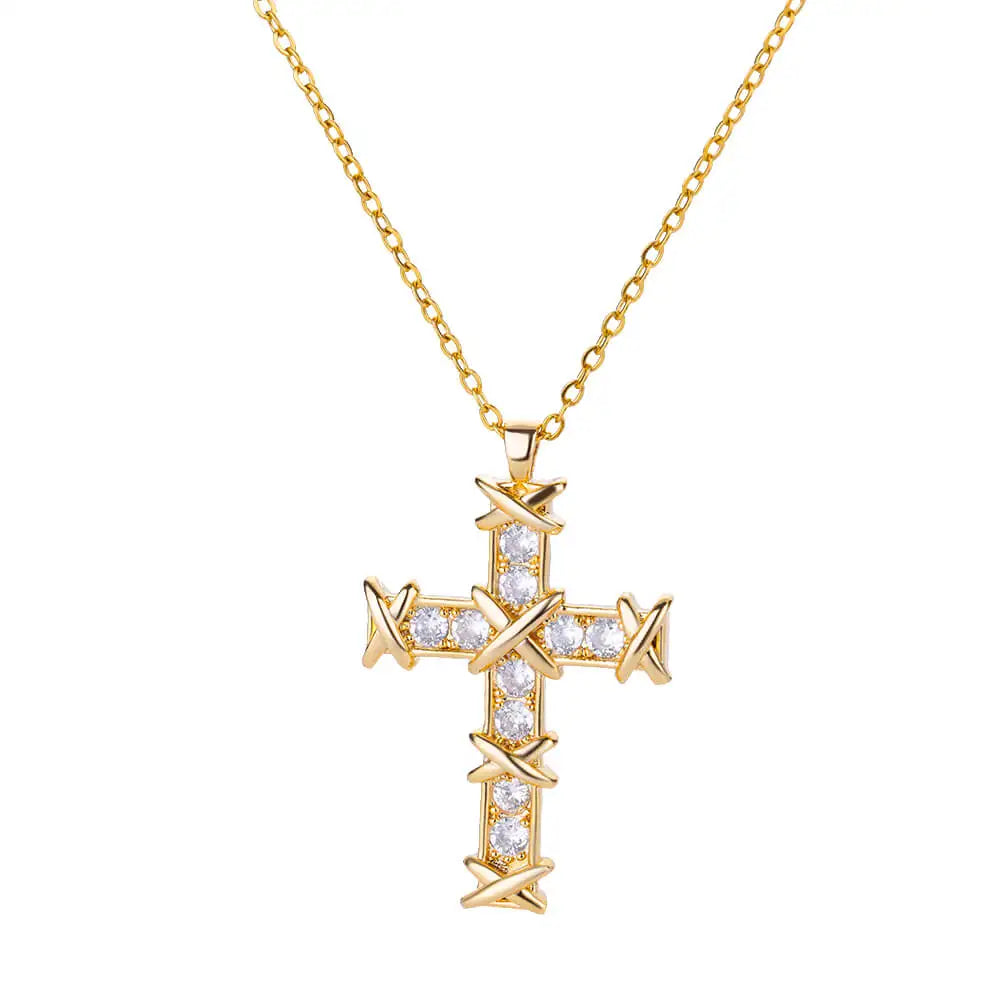 Danae Mixed Metal Cross Pendant Necklaces