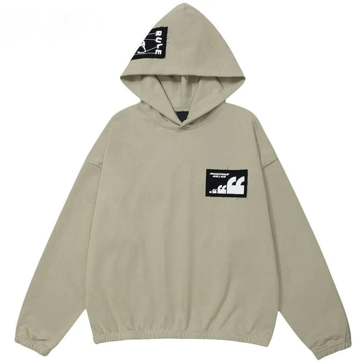 Patched Style Graphic Hoodie