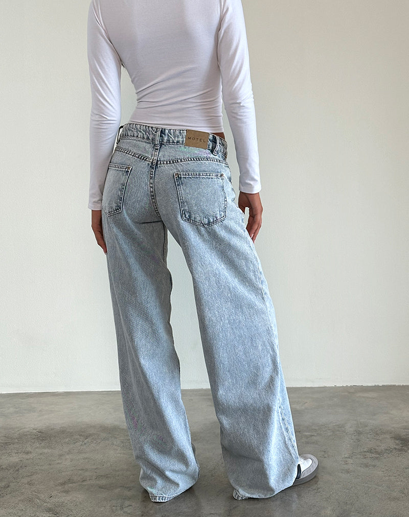 Low Rise Roomy Jeans in 80's Light Wash Blue