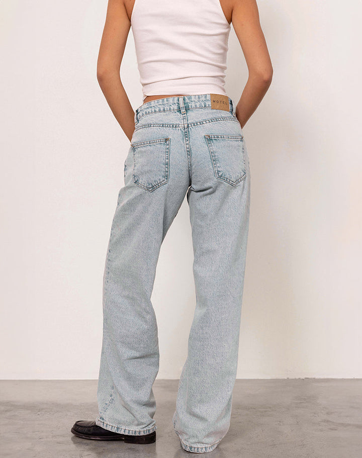 Low Rise Parallel Jeans in 80s Light Blue Wash