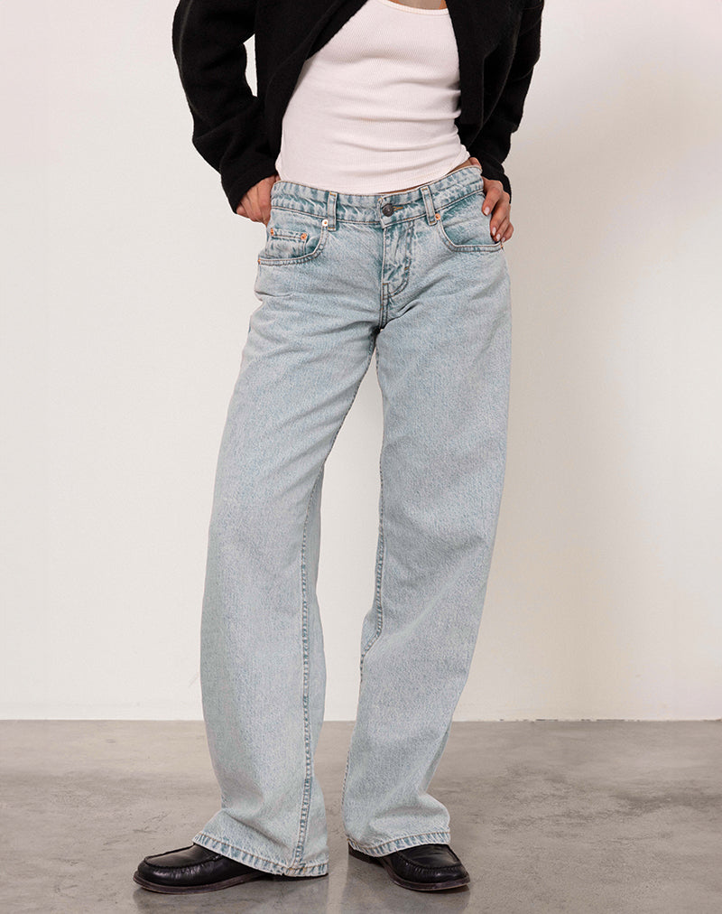 Low Rise Parallel Jeans in 80s Light Blue Wash