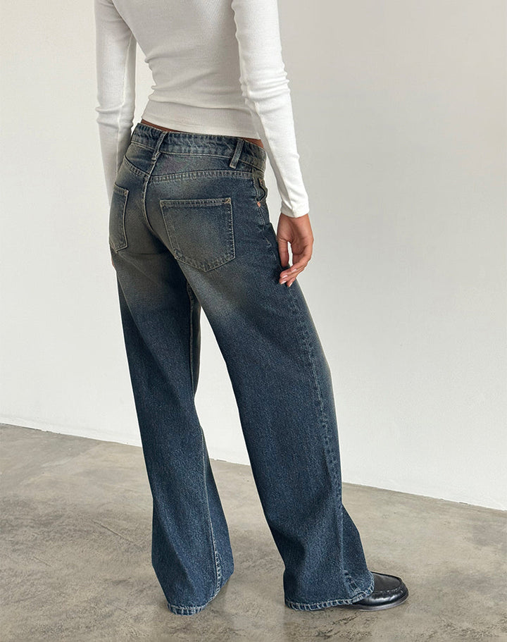 Low Rise Parallel Jeans in Amber Wash