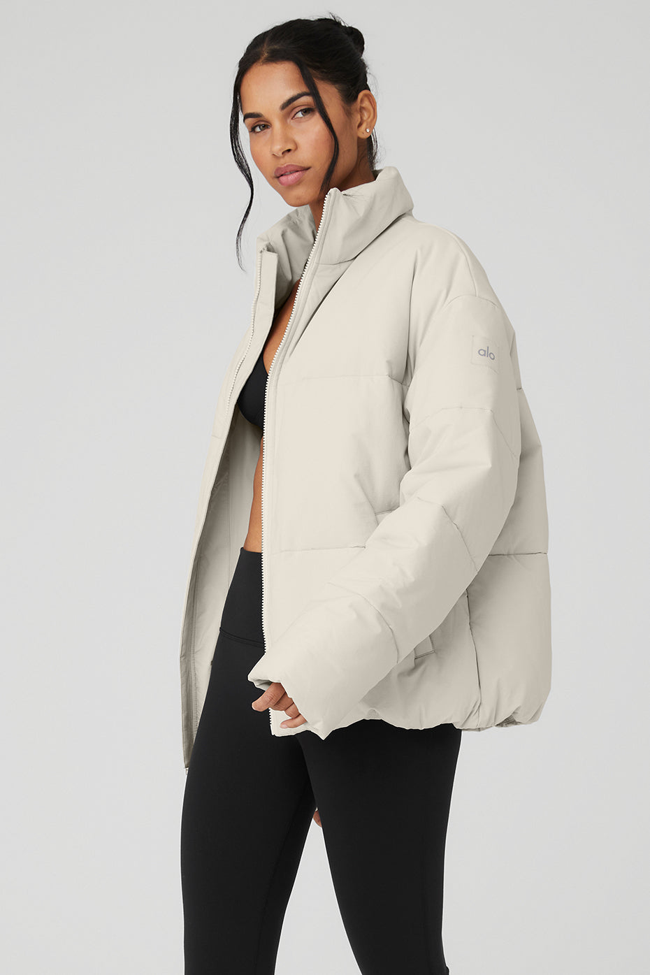 Stretch Woven Street Puffer - Bone