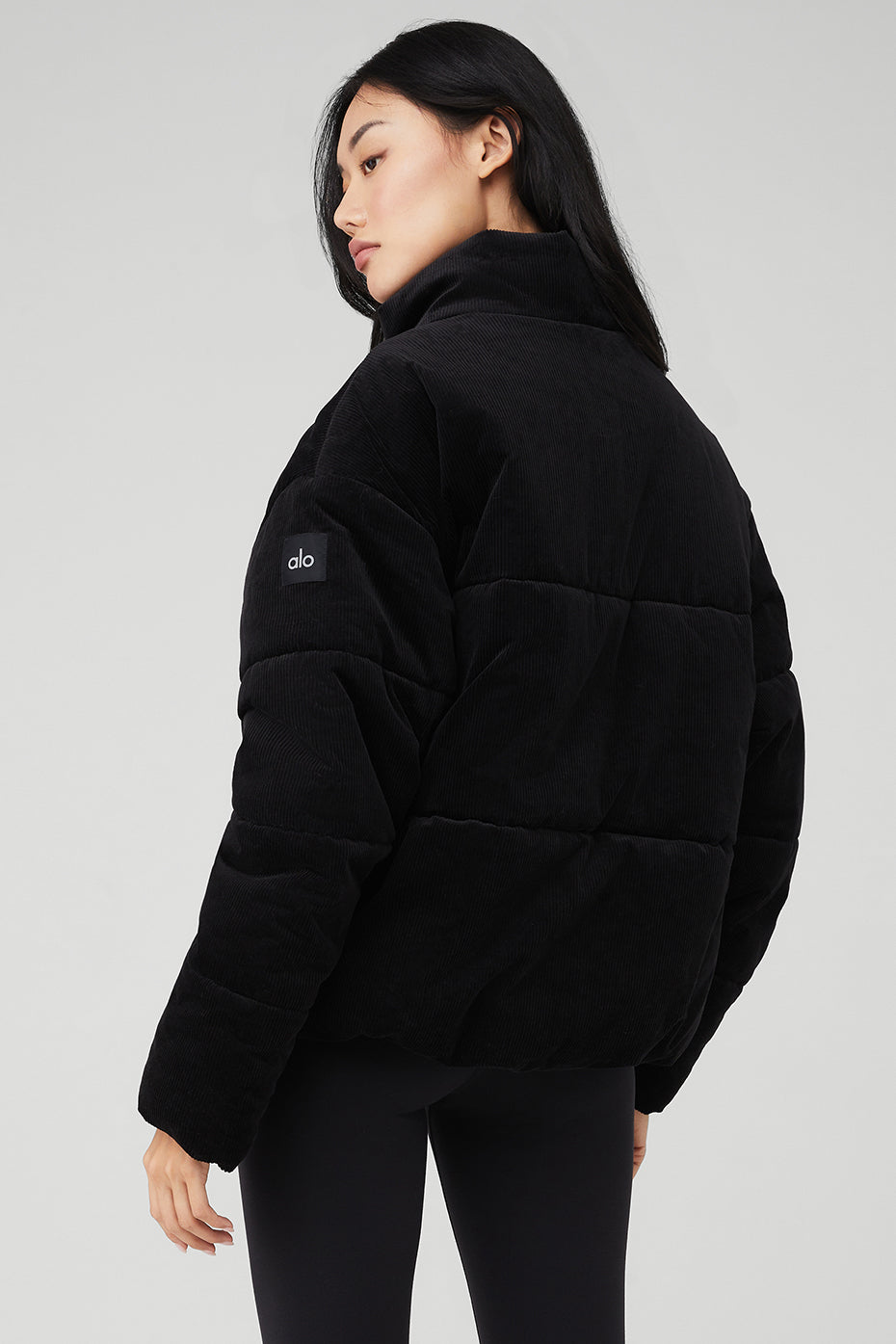 Corduroy Stage Puffer - Black