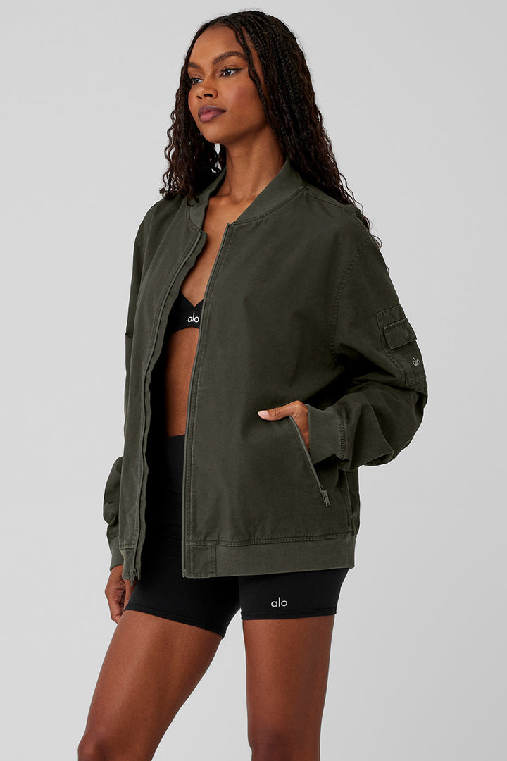 Division Ripstop Bomber Jacket - Stealth Green