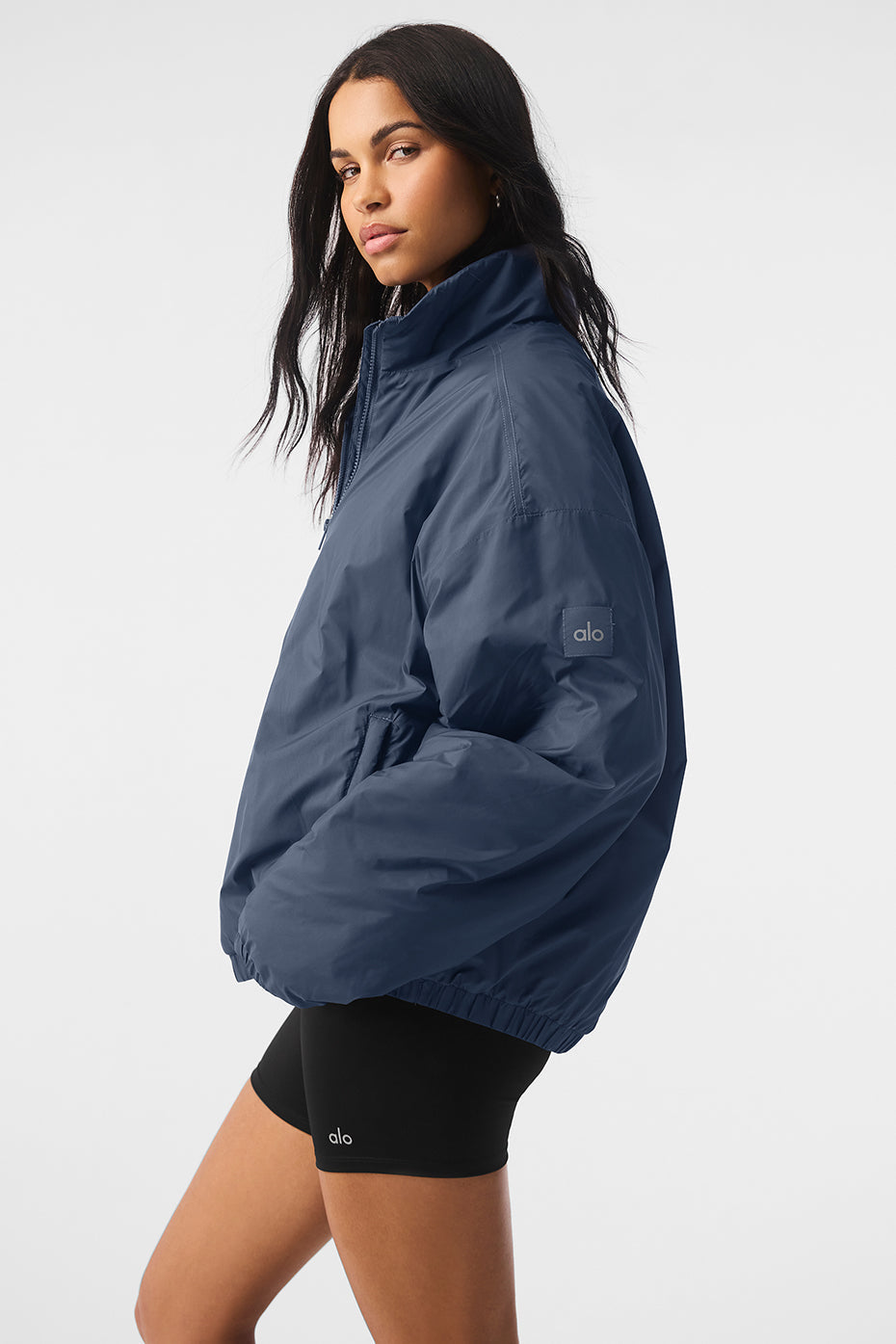 Latitude Light Weight 1/2 Zip Pullover Jacket - Bluestone