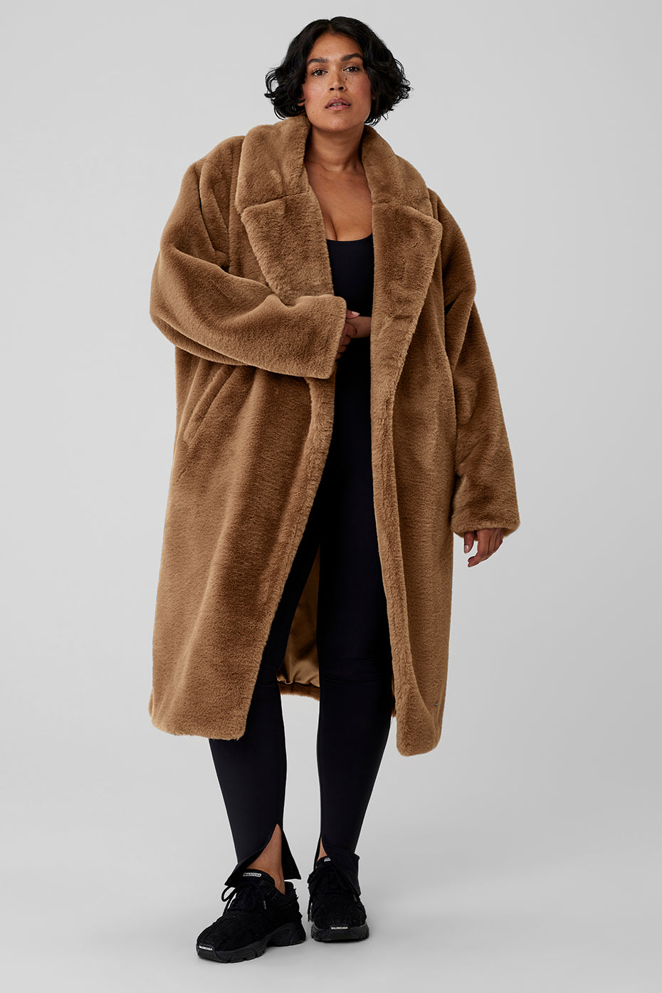 Oversized Faux Fur Trench - Toasted Almond