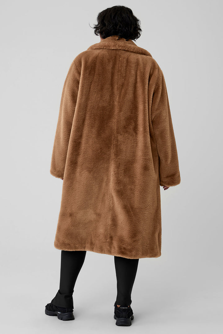 Oversized Faux Fur Trench - Toasted Almond