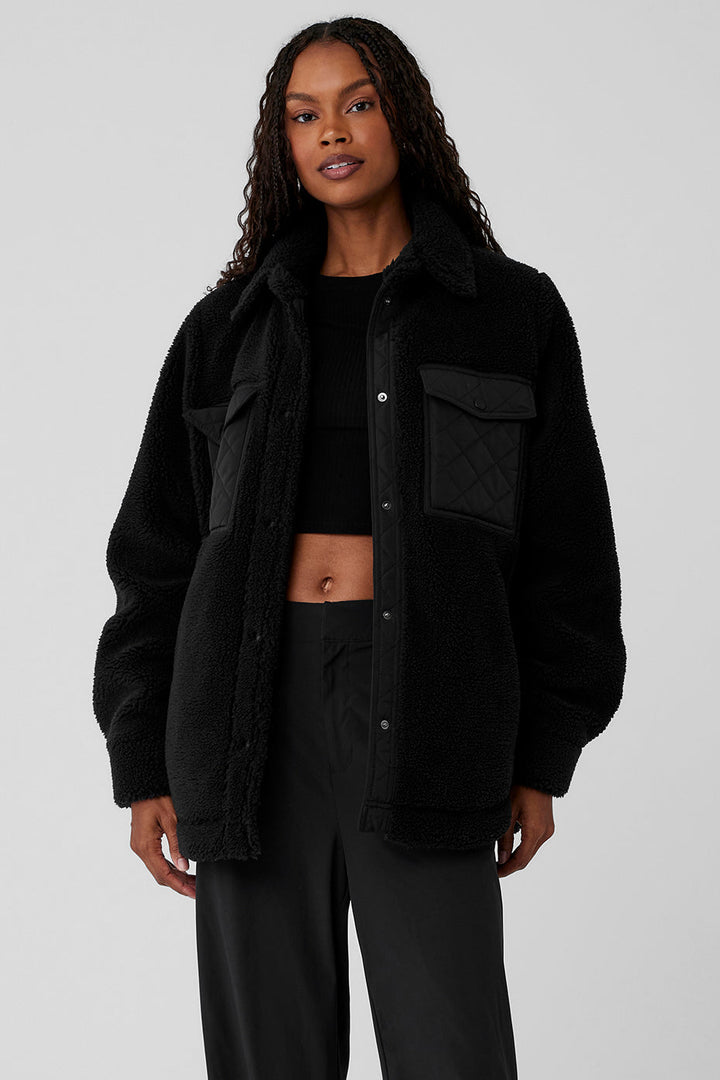 Sherpa Edge Shacket - Black