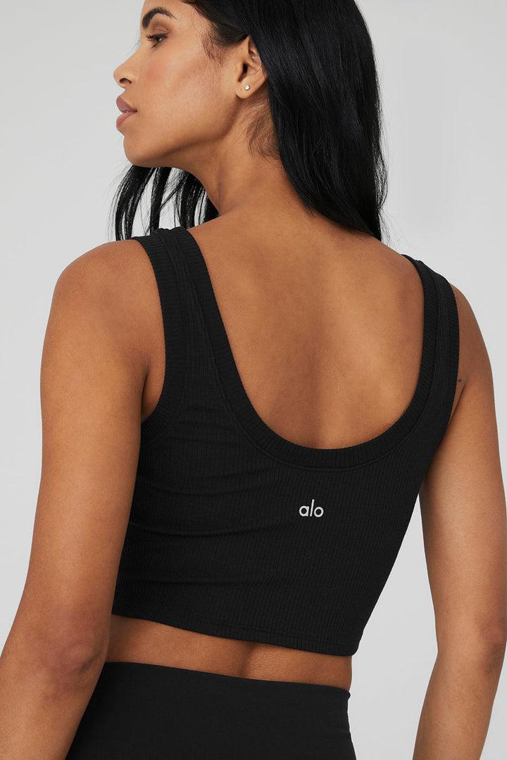 Ribbed Wellness Tank - Black