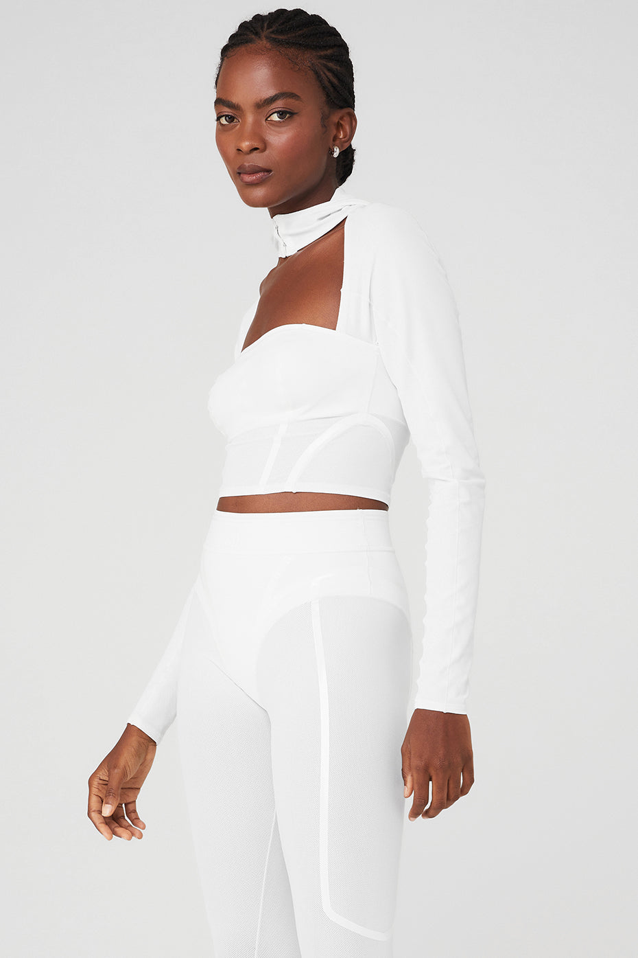 Day Break Corset Long Sleeve Top - Winter White