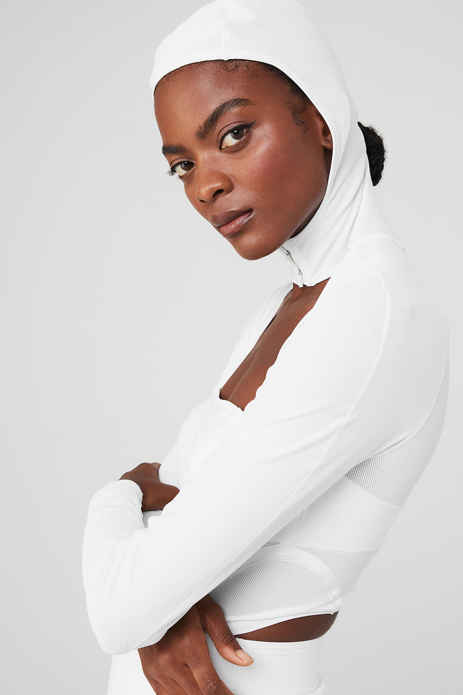 Day Break Corset Long Sleeve Top - Winter White