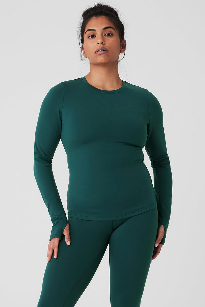 Airbrush Winter Warm Nocturne Long Sleeve - Midnight Green