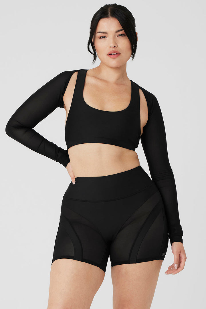 Mesh Heat Wave Shrug - Black