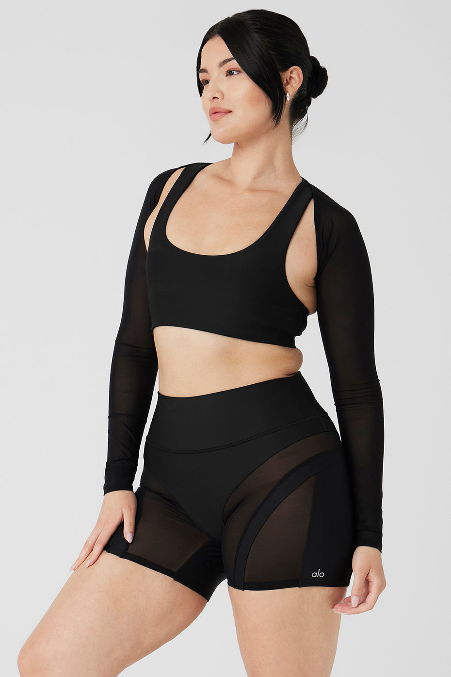 Mesh Heat Wave Shrug - Black