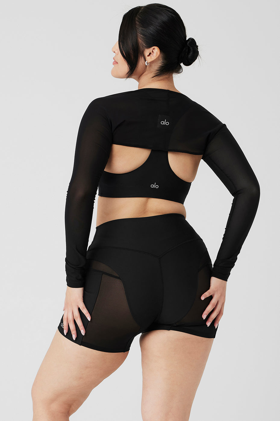 Mesh Heat Wave Shrug - Black