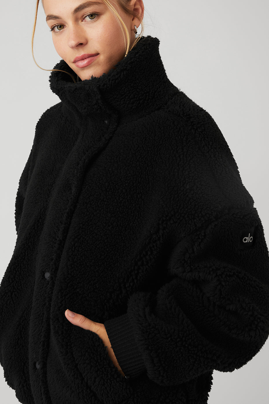 Sherpa Varsity Jacket - Black