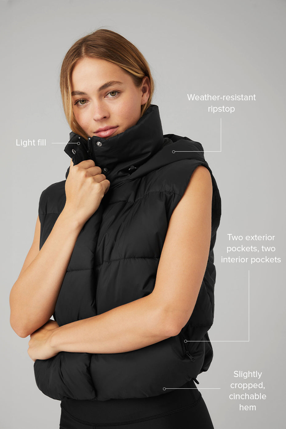 Golden Hour Puffer Vest - Black