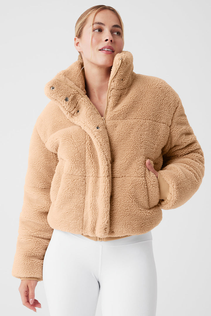 Sherpa Snow Angel Puffer - Camel