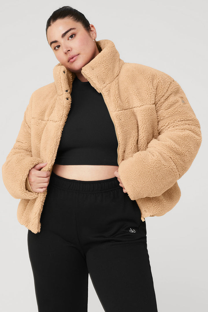 Sherpa Snow Angel Puffer - Camel