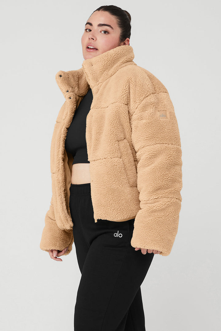 Sherpa Snow Angel Puffer - Camel