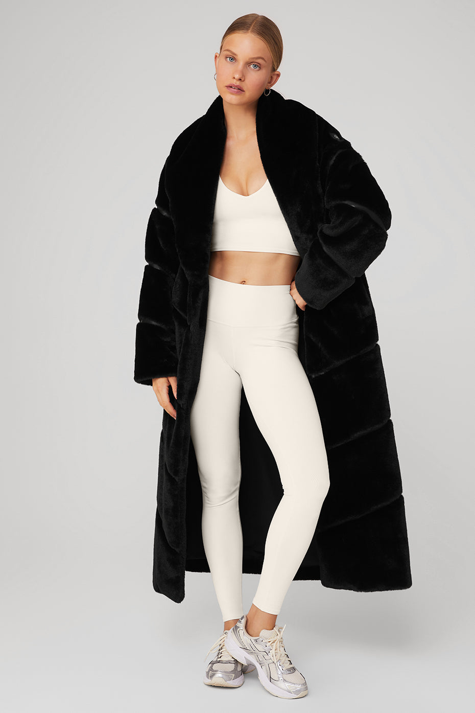 Faux Fur Cascade Jacket - Black