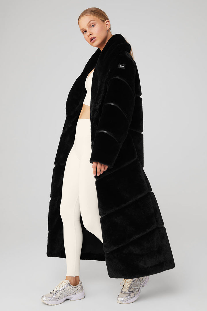 Faux Fur Cascade Jacket - Black