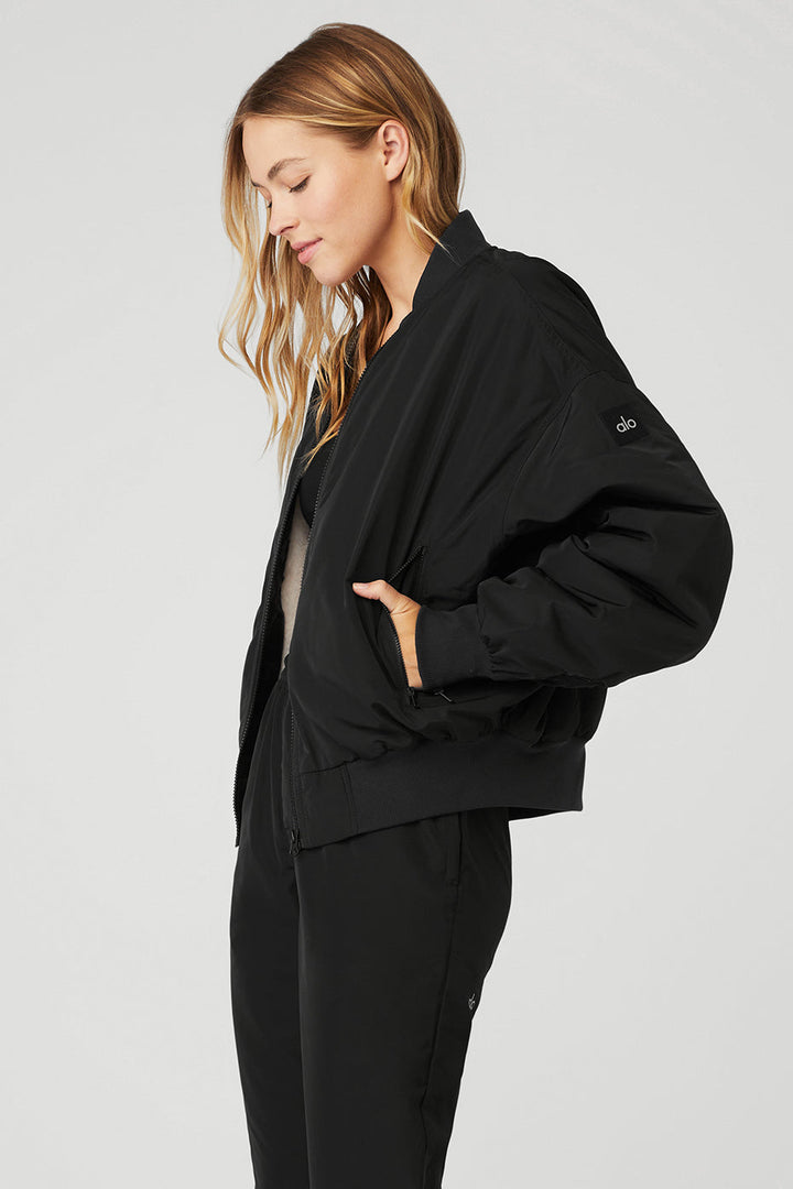 Faux Fur Urbanite Bomber - Black/Ivory