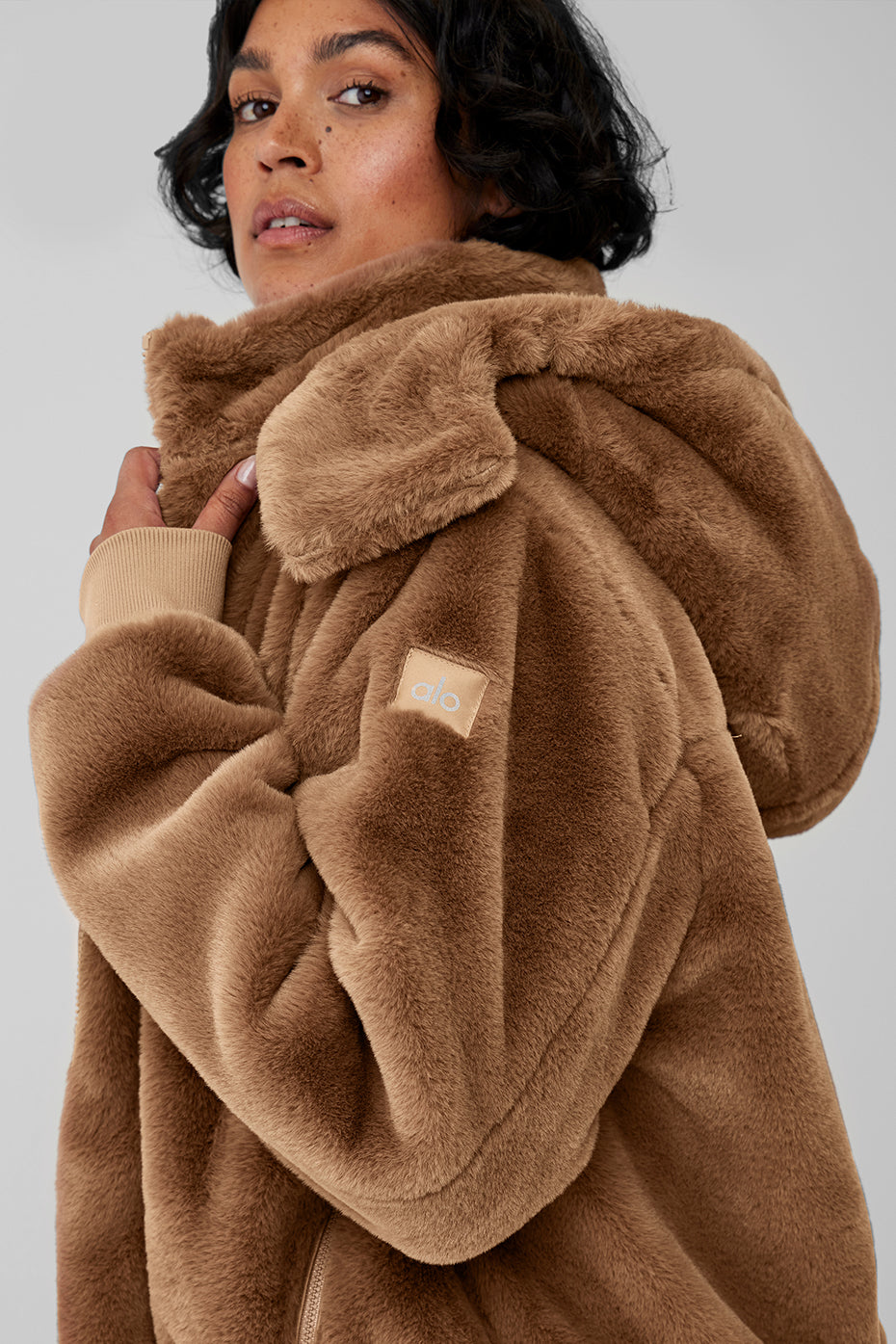 Faux Fur Foxy Jacket - Toasted Almond